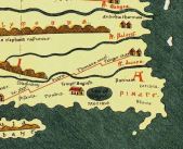 Muziris (Muchiri) port marked on the ancient Roman map Tabula Peutingeriana