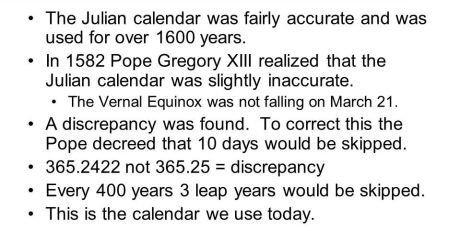 Julian Calendar Inaccurate Julian Calendar Inaccurate