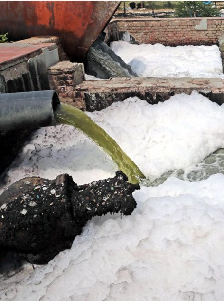 Raw sewage entering the Ganga at Kanpur.