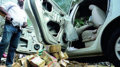 Hawala Cash : Police recover currency notes worth rupees 25 cr from a car that was hit by a bus near Coimbatore in January 2015