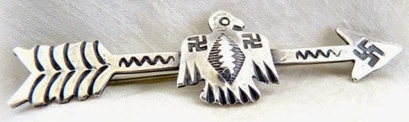 Swastika on Navajo (Native American) silver arrow decoration