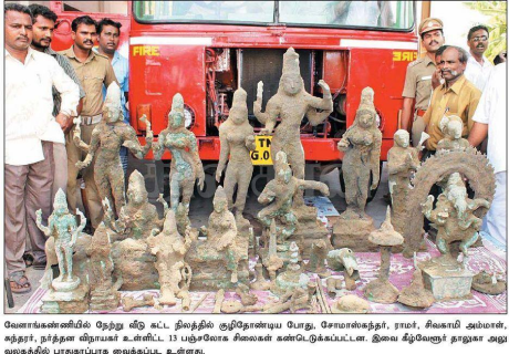 Idols unearthed in Velankanni