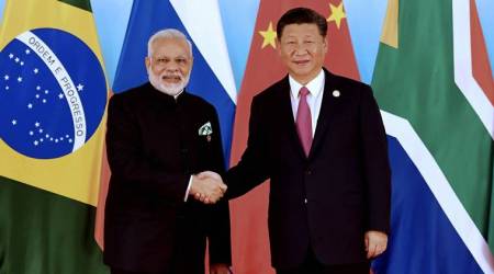 Modi and Xi at BRICS conference in Xiamen (2017)