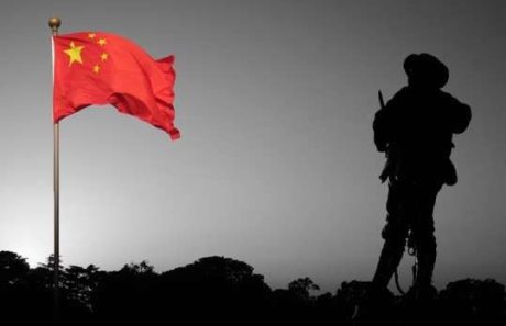 China flag Indian soldier