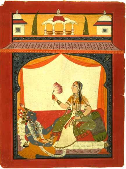 Krishna at Radha's feet