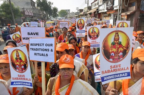 Save Sabarimala Protest in Kerala