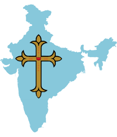 Cross imposed on India map