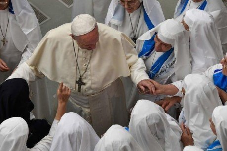 Pope Francis with nuns at the Vatican Pope Francis with nuns at the Vatican