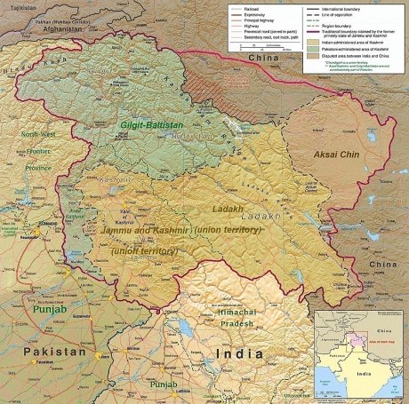 Map of Kashmir & Aksai Chin
