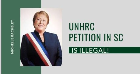 UN High Commissioner for Human Rights Michelle Bachelet UNHCR Petition