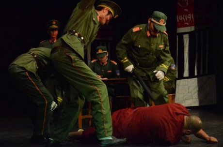 Chinese military occupying Tibet torture and kill Tibetan monks.