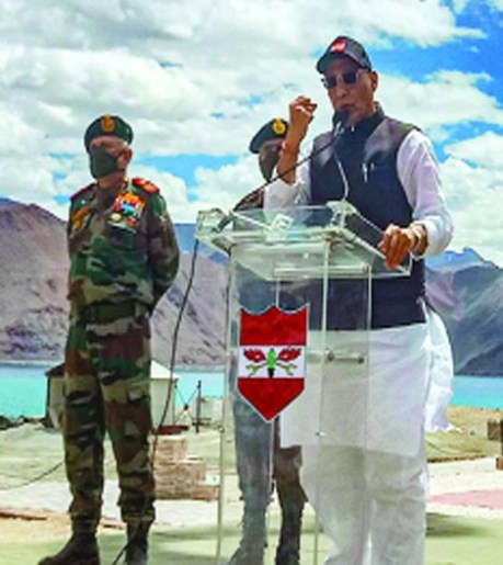 Defence Minister Rajnath Singh in Ladakh (17 July 2020)