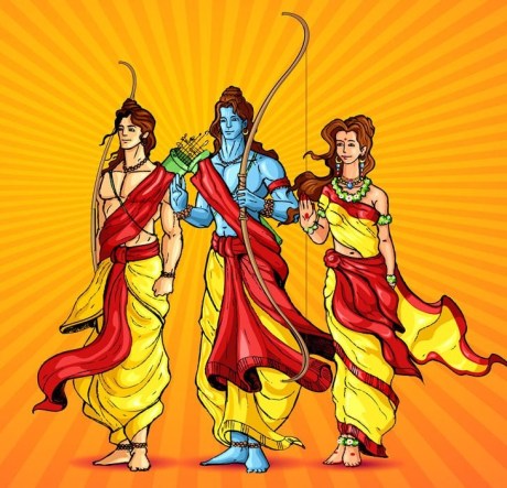 Rama, Sita and Lakshmana