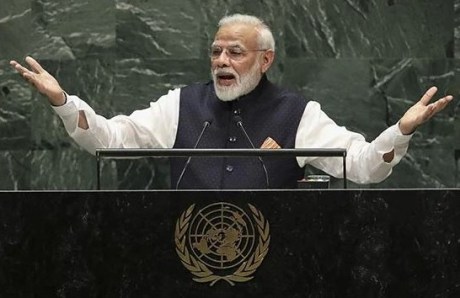 Narendra Modi at the United Nations General Assembly. Narendra Modi at UNGA 2020