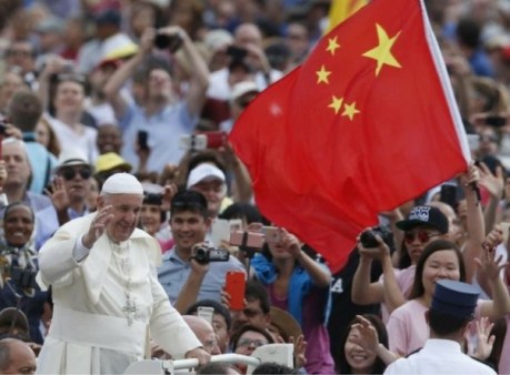 Pope Francis has abandoned Catholic doctrine for that of the Chinese Communist Party! Pope blesses Chinese pilgrims in St. Peter's Square, Vatican.