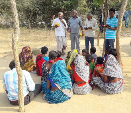 Bible preaching to tribals.