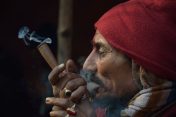 Smoking ganja in Kolkata.