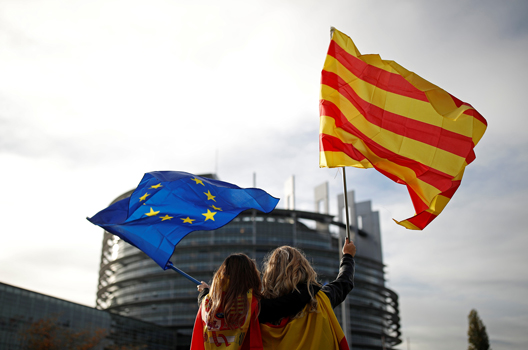 Catalonia-EU-flags