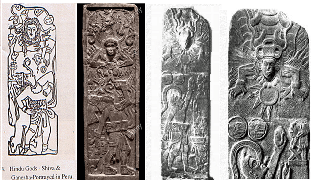 Shiva & Ganesh in Peruvian stone reliefs