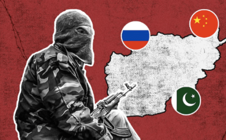 Afghan map with Pakistan soldier.