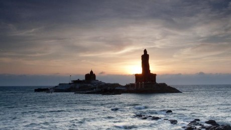 Sunrise at Kanyakumari : Vivekananda & Tiruvalluvar