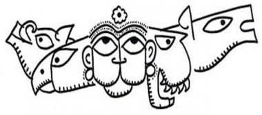 Five-headed panchamukha Hanuman image. It is found in esoteric tantric traditions that weave Vaishvana and Shaiva ideas, and is relatively uncommon. Five-headed panchamukha Hanuman image. It is found in esoteric tantric traditions that weave Vaishvana and Shaiva ideas, and is relatively uncommon.