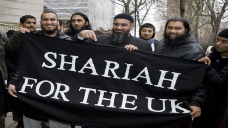 Muslims demonstate for Sharia in the UK. Muslims demonstate for Sharia in the UK.