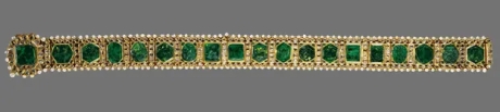 Emerald girdle of Maharaja Sher Singh (ca. 1840). 