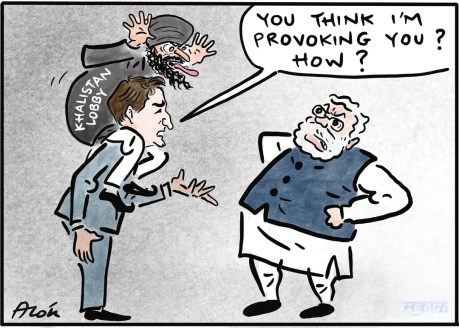 Trudeau - Modi Cartoon