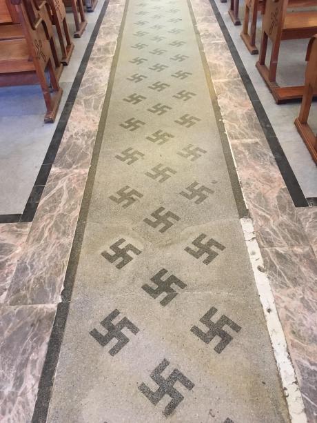 Swastika floor decoration in the Immaculate Conception Cathedral, Tampico, Mexico. Swastika floor decoration in the Immaculate Conception Cathedral, Tampico, Tamaulipas, Mexico.