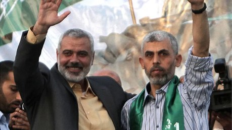 Hamas leaders Ismail Haniyeh and Yahya Sinwar