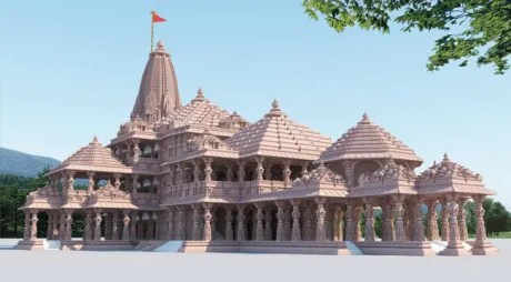 Model of the Ram Temple under construction at Ayodhya. Ram temple under construction at Ayodhya.
