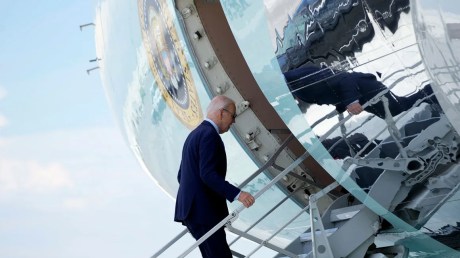 President Joe Biden boarding Air Force One in Las Vegas.