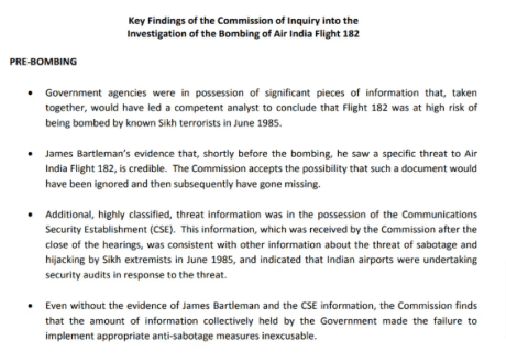 Kanishka Bombing Report