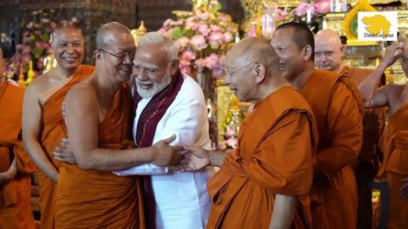 Indian PM Modi with Buddjist monks in Bangkok. Indian PM Modi with Thai Buddjist monks in Bangkok.