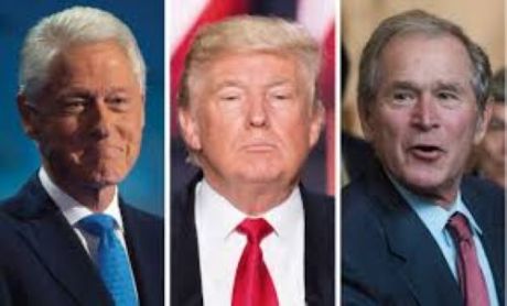 US Presidents Clinton, Trump & Bush