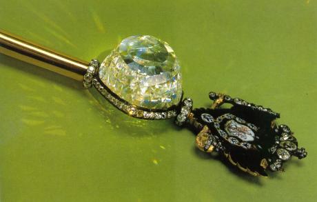 Orlov diamond set in the Russian imperial sceptre.