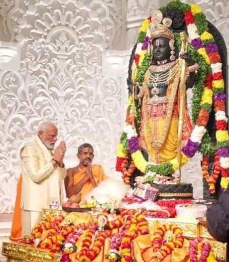 Modi at Ram Lala temple in Ayodhya.