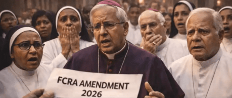 Christians protest new FCRA rules.