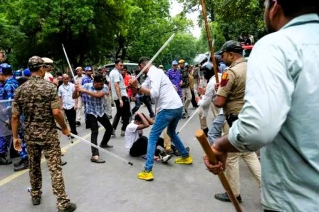 Delhi police action against students.