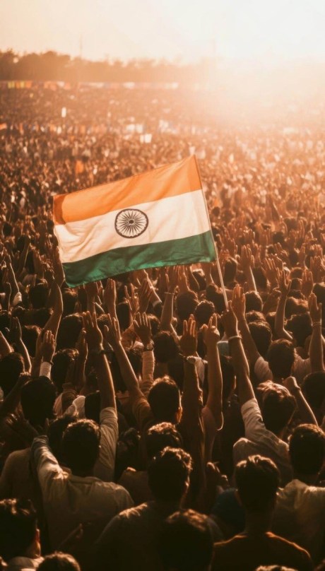 Indians with flag.