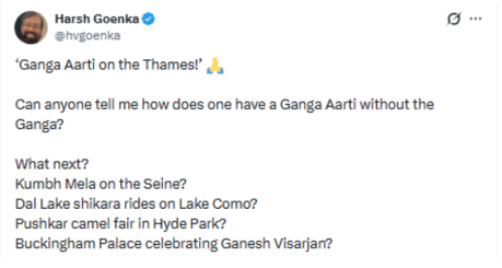 Harsh Goenka post on X. Harsh Goenka post on X.