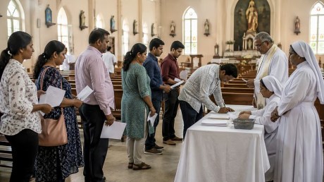 Mumbai metro-area Christians signing in to pray.