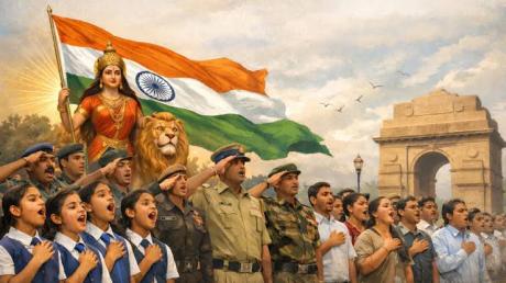 Indians singing Vande Mataram