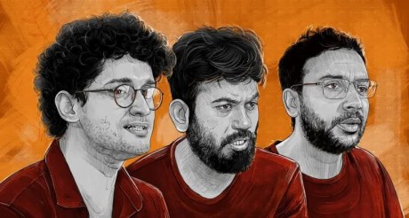 CJP leaders Saurav Das, Abhijeet Dipke and Ashutosh Ranka.