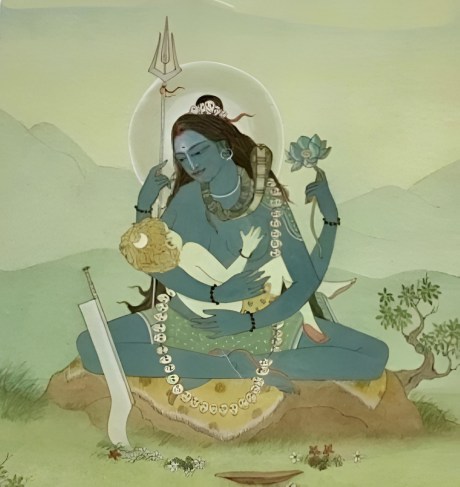 Tara Devi protecting Lord Shiva as her own child.
